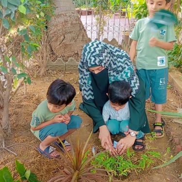 Child participating in a playful therapy exercise