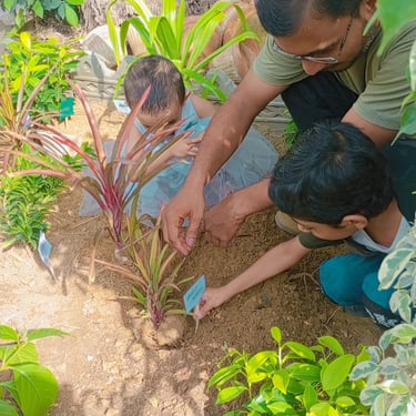 Child exploring textures during therapy session