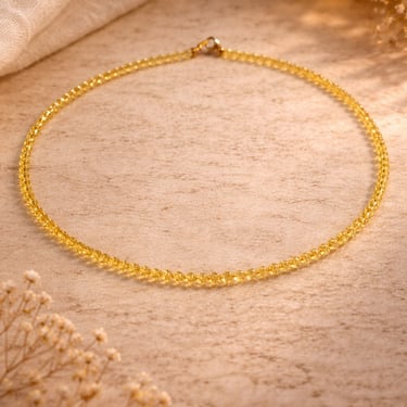 citrine necklace 4mm natural yellow gemstone for abundance confidence clarity and daily energy alignment