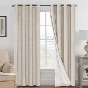 H.VERSAILTEX Linen 100% Blackout Curtains