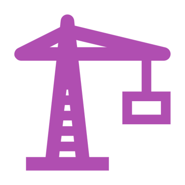 a craned crane with a sign that says,
