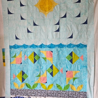 Sun Kissed Waves Cruise Quilt by Joan Chabot