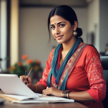 A smiling little girl twirling in a bright outfit bought from Kidskart.