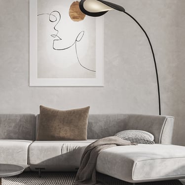 侘寂奶油風裝修案例-圓弧天花設計與大地色系客廳-幻想空間