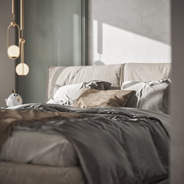 侘寂奶油風裝修案例-圓弧天花設計與大地色系客廳-幻想空間