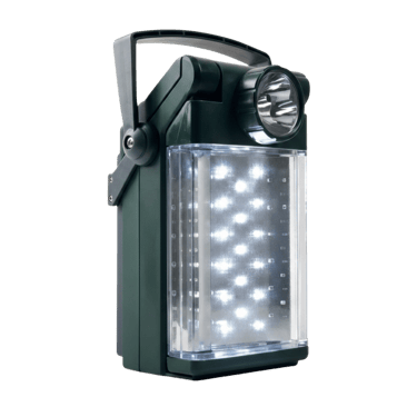 Dual function by LED. 17 LED bulbs in the lantern