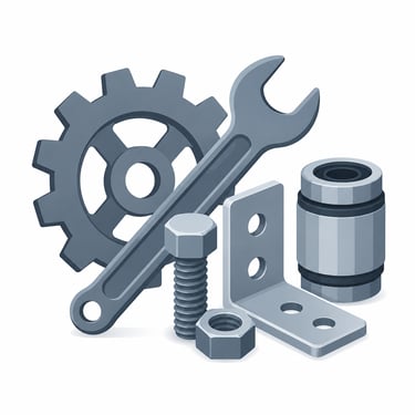 Light industrial components and hardware prepared for palletised transport for 24ft canopy lorry delivery