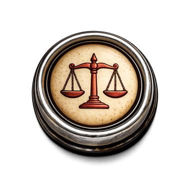 Icono de litigios editoriales, reclamaciones y gestión de derechos de autor.