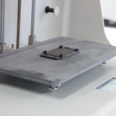3D Printing - A printed plastic part on the print bed 