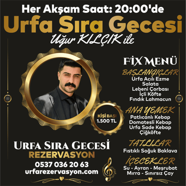 Birinci Sıra Gecesi | Yemekli Menü