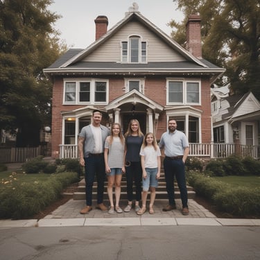 Smiling technician in uniform gently inspecting a home exterior for pests on a sunny day.