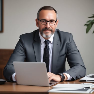 Portrait of a smiling middle-aged man in business attire representing a satisfied client.