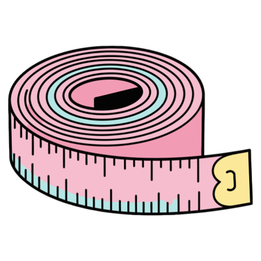 ilustración de cinta para medir color rosa