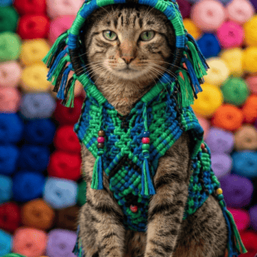 GATO SUETER VERDE AZUL