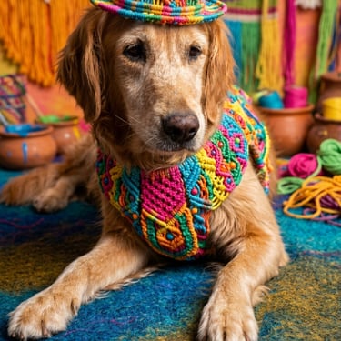 GOLDEN CON CHALECO MACRAME