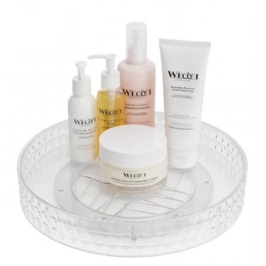 single tier diamond PET skincare turntable wholesale