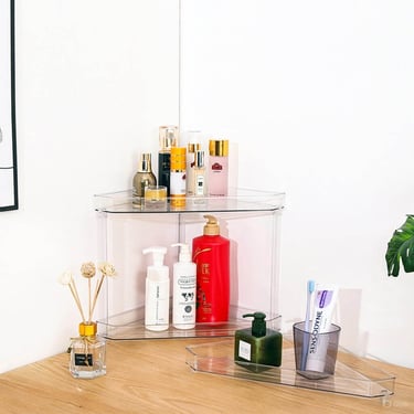 PET corner bathroom storage rack stackable wholesale