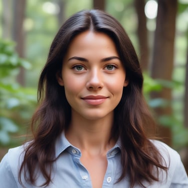 A candid photo of a smiling bride and groom in a sunlit garden.