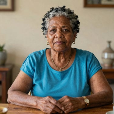 woman wearing black crew-neck shirt