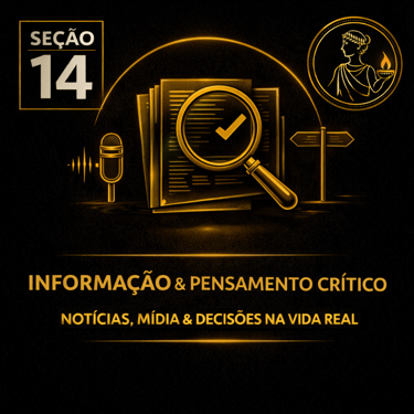 Capa da seção Informação & Pensamento Crítico: Notícias, Mídia & Decisões da plataforma Atenéstia