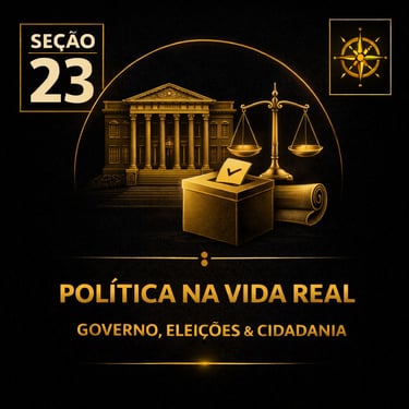 Capa da seção Política na Vida Real: Governo, Eleições & Cidadania da plataforma Atenéstia
