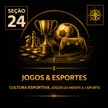 Capa da seção Jogos & Esportes: Cultura Esportiva, Jogos da Mente & eSports da plataforma Atenéstia