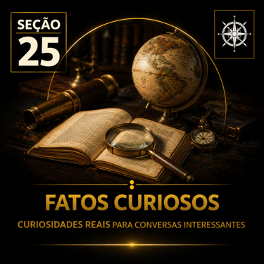 Capa da “Seção 25 - Fatos Curiosos”, com fundo preto e detalhes dourados.