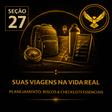 Capa da seção Suas Viagens na Vida Real: Planejamento, Riscos & Checklists da plataforma Atenéstia
