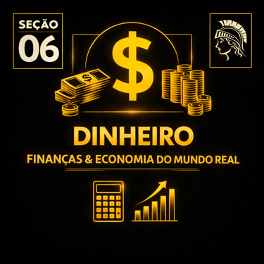 Capa da seção Dinheiro, Finanças & Economia do Mundo Real da plataforma Atenéstia