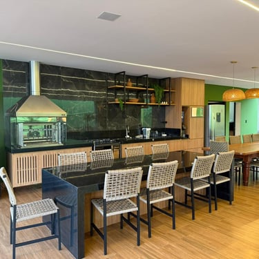 área gourmet e churrasqueira do El Shaddai Rancho para alugar em Miguelópolis SP