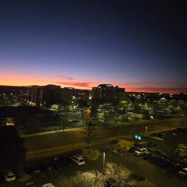 Sunset view from the Embassy Suites HCC 2026. Photo by Kassandra