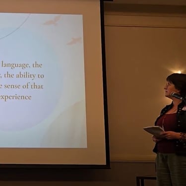 Dr. Sarah presenting at the Human Connection Conference. Photo by Kassandra B