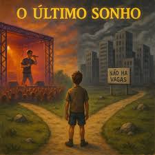a boy standing in front of a building with a sign that says, o ul