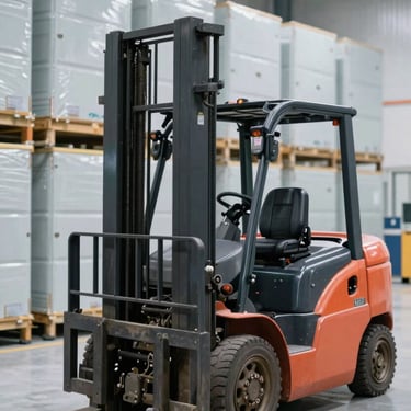 An automated forklift operating in a state-of-the-art cold storage facility with bright, efficient lighting.