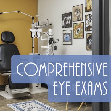 Comprehensive eye exams and exam room at the Fort Collins and Loveland location