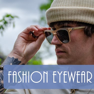 Man wearing eco-conscious fashion eyewear