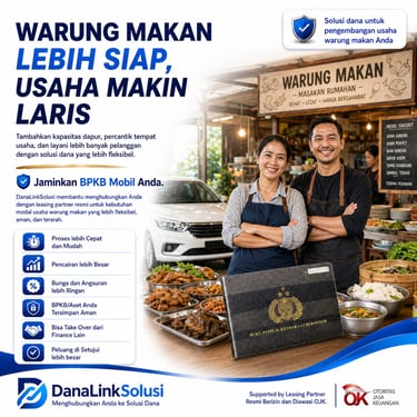 A smiling couple at their food stall using DanaLinkSolusi car title loans for business capital.