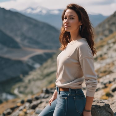 woman wearing black crew-neck shirt