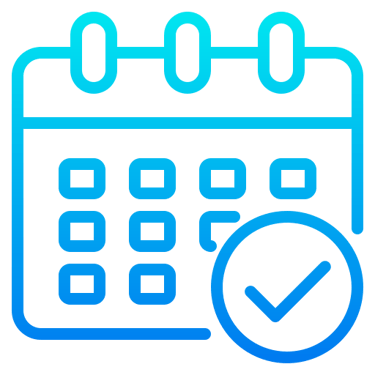 Calendar with checkmark icon representing scheduled events and confirmed appointments