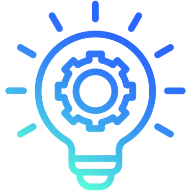 Lightbulb with gear inside icon representing innovative ideas and creative inspiration
