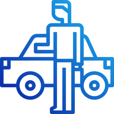 Chauffeur with luxury car icon representing private driver and exclusive transport service