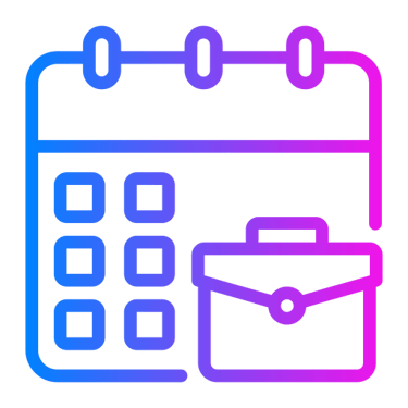 Calendar with briefcase icon representing business schedule planning and event coordination