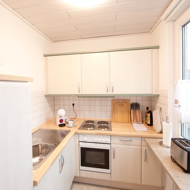 Komplett ausgestattete Küche im Bayreuther Studio – alles da für den perfekten Aufenthalt.