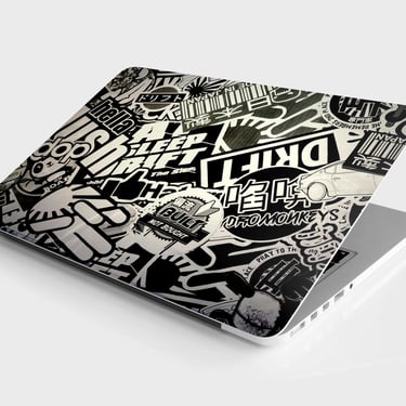 Laptop Skin Black and White StickerBomb