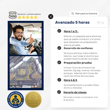 Hombre feliz en vehículo y circuito de prueba en ciudad vial san josé