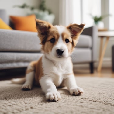 A modern love seat placed in a bright apartment corner with decorative cushions.