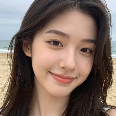 Close-up of a woman applying balm outdoors with Jervis Bay coastline in the background at sunset.