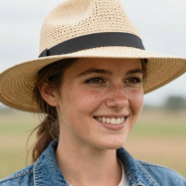 Man holding jar of balm with Jervis Bay beach and waves behind him on a bright day.