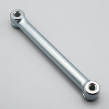 Crisp product shot of a stabilizer link rod for suspension, bright studio lighting, light gray background