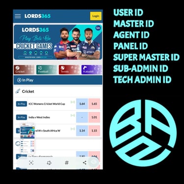 ONLINE CRICKET BETTING ID AVAILABLE DL MDL SMDL MASTER ID SUPER MASTER ID ADMIN ID AVAILABLE 